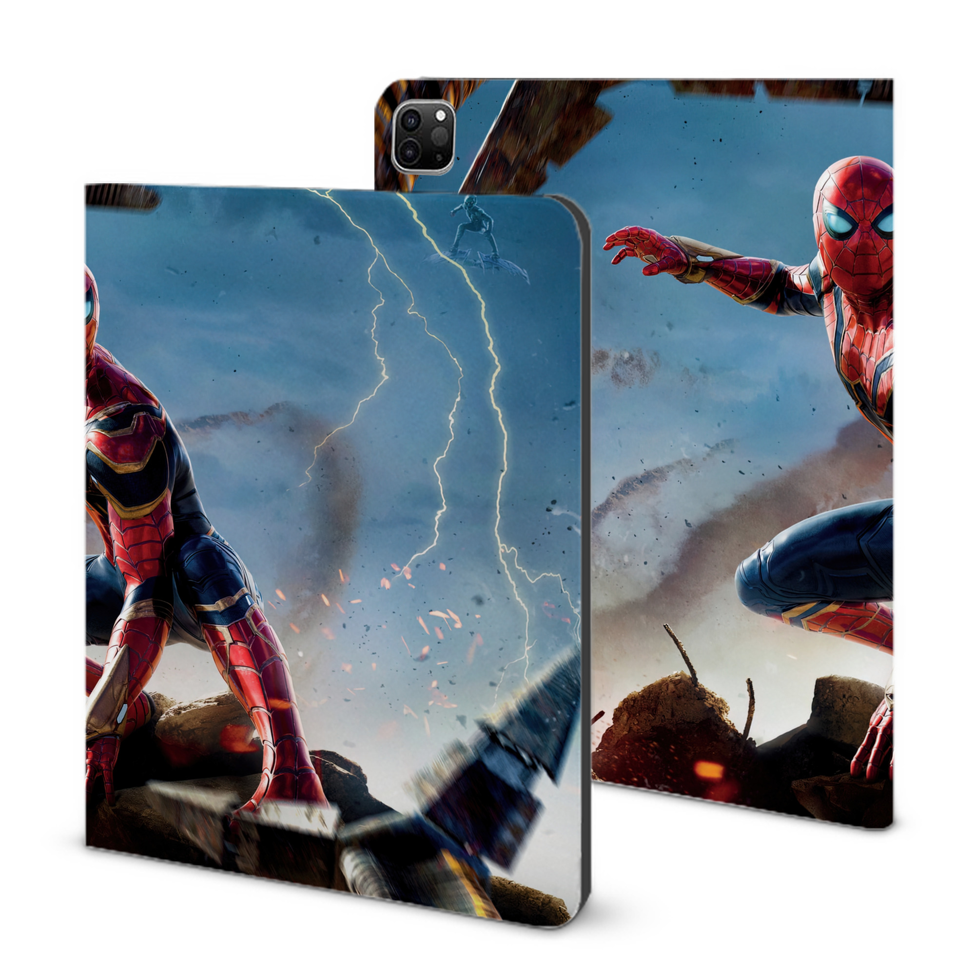 （画像用） Spider Man スパイダーマン IPad ケース ブック型 PUレザー TPU 耐衝撃 軽量 薄型 ペン収納なし 全面保護 IPad 各モデル対応